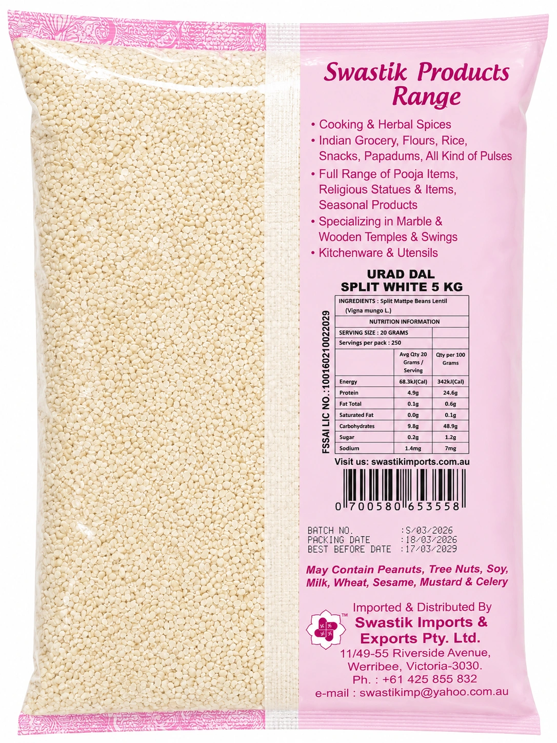 Urad Dal Split White 5Kg_B