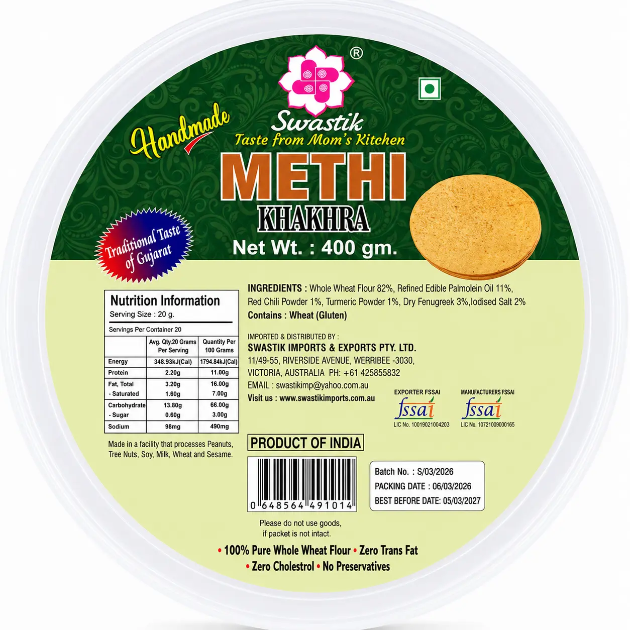 Methi Khakhra